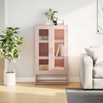 vidaXL Buffet haut rose 68x39x123 cm acier