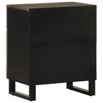 vidaXL Table de chevet noir 50x33x60 cm bois de manguier massif