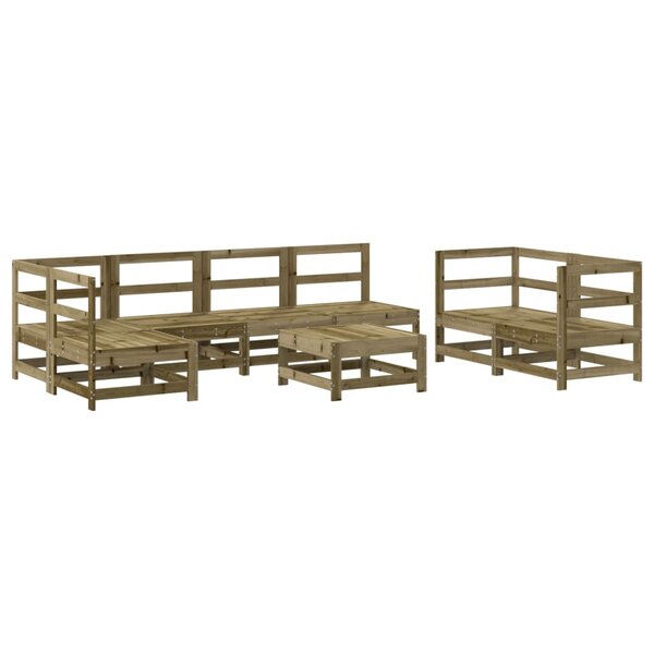 vidaXL Salon de jardin 8 Pièces bois de pin imprégné