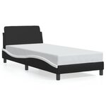 vidaXL Cadre de lit avec tête de lit noir et blanc 90x190cm similicuir