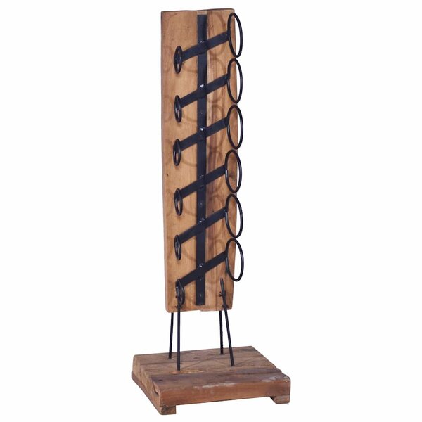 vidaXL Casier à bouteilles pour 6 bouteilles 35x35x100 cm Teck massif