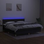 vidaXL Sommier à lattes de lit avec matelas LED Noir 160x200 cm Tissu