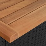 vidaXL Salon de jardin avec coussins 2 Pièces noir résine tressée acacia