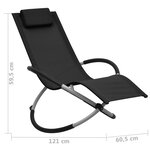 vidaXL Chaise longue pour enfants Acier Noir