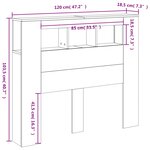 vidaXL Tête de lit à LED gris béton 120x18 5x103 5cm bois d'ingénierie