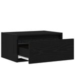 vidaXL Tables de chevet murales avec lumières LED 2 Pièces chêne noir
