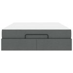 vidaXL Cadre de lit avec matelas Gris foncé 140 x 200 cm tissu