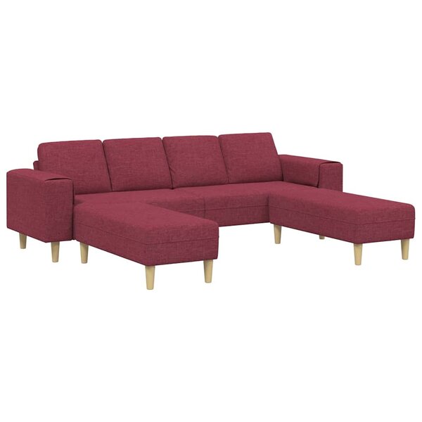 Ensemble de Canapés 3 Pièces Rouge bordeaux tissu