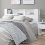 vidaXL Armoire de tête de lit Blanc 200x18 5x104 5 cm