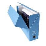 Boite Transfert Dos 90mm Papier Toilé - Bleu Clair - X 5 - Exacompta
