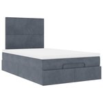 vidaXL Cadre de lit ottoman avec matelas gris foncé 120x190 cm velours