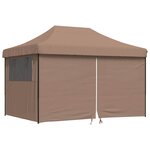 vidaXL Tente de fête Marron 279 x 410 x 315 cm Tissu Oxford