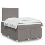 vidaXL Sommier à lattes de lit avec matelas taupe 120x190 cm tissu