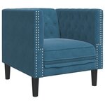 vidaXL Ensemble de canapé Chesterfield et traversins 3Pièces bleu velours