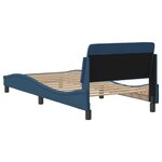 vidaXL Cadre de lit avec tête de lit Dover bleu 90x190 cm tissu