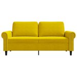 vidaXL Canapé à 2 places Jaune 140 cm Velours