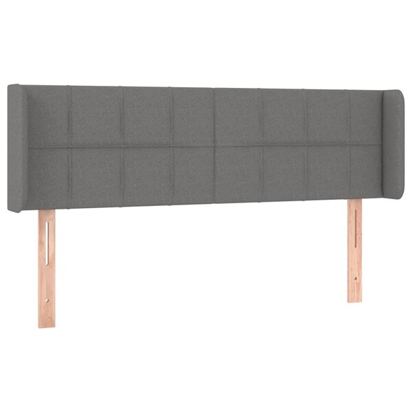 vidaXL Tête de lit avec oreilles Gris foncé 147x16x78/88 cm Tissu