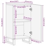 vidaXL Buffet Blanc 40 x 33 x 75 cm bois de manguier massif
