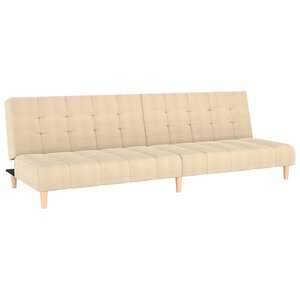 vidaXL Canapé-lit à 2 places crème tissu