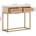 vidaXL Table console 90x30x76 cm bois massif de manguier et fer