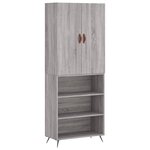 vidaXL Buffet haut Sonoma gris 69 5x34x180 cm Bois d'ingénierie