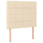 vidaXL Sommier à lattes de lit avec matelas Crème 90x200 cm Tissu
