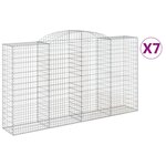 vidaXL Paniers à gabions arqués 7 Pièces 300x50x160/180 cm fer galvanisé
