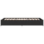 vidaXL Cadre de lit noir 90x200 cm bois d'ingénierie et métal