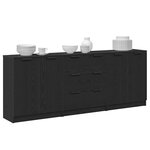 vidaXL Buffet 3 Pièces Chêne noir 180 x 30 x 70 cm Bois d'ingénierie