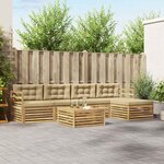 vidaXL Ensemble de canapés d'extérieur 6 Pièces Blanc et Beige