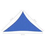 vidaXL Voile d'ombrage 160 g/m² Bleu 2 5x2 5x3 5 m PEHD