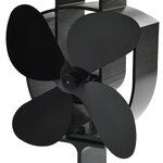 vidaXL Ventilateur de poêle alimenté par chaleur 4 pales Noir