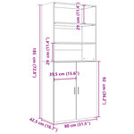 vidaXL Buffet haut blanc 80x42 5x185 cm bois d'ingénierie