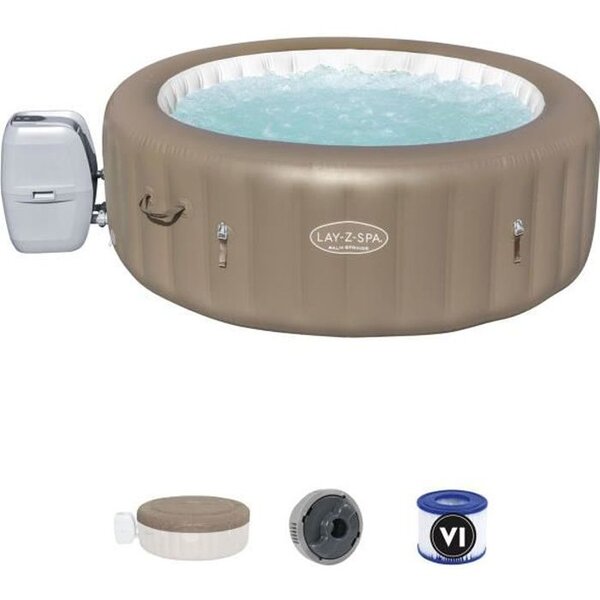 Bestway spa gonflable lay-z-spa palm spring pour 4-6 personnes rond 196x71 cm
