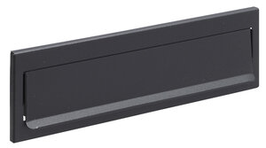 Entrée de boîte aux lettres en acier pour porte  mur  C-604  23 x 3 cm  Noir