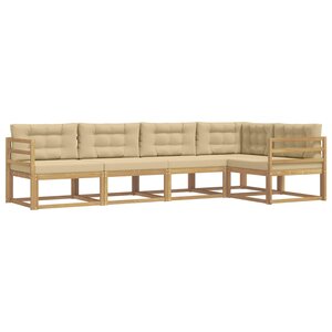 vidaXL Ensemble de canapés d'extérieur 4 pc Blanc et Beige Polyester