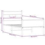 vidaXL Cadre de lit sans matelas chêne fumé 75x190cm bois d'ingénierie