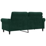 vidaXL Canapé à 2 places Vert foncé 140 cm Velours