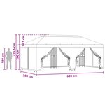 vidaXL Gazebo avec murs latéraux 6 x 3 m Terre cuite