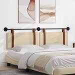 vidaXL Tête de lit suspendue Avec lumière LED Crème PU antique