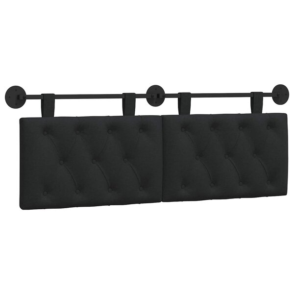 vidaXL Tête de lit suspendue Noir Tissu