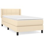 vidaXL Sommier à lattes de lit avec matelas Crème 100x200 cm Tissu