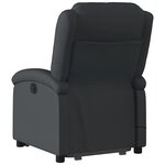 vidaXL Fauteuil inclinable de massage noir cuir véritable