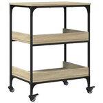 vidaXL Chariot de cuisine chêne sonoma 60x41x80 5 cm bois d'ingénierie