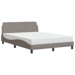 vidaXL Lit avec matelas taupe 140x200 cm tissu