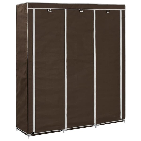 vidaXL Armoire avec compartiments et barres Marron 150x45x175 cm Tissu