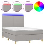 vidaXL Sommier à lattes de lit et matelas et LED Gris clair 140x200 cm