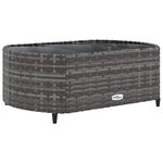 vidaXL Salon de jardin 4 Pièces avec coussins gris résine tressée