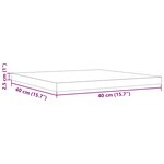 vidaXL Dessus de table 40x40x2 5 cm carré bois de pin massif