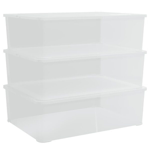 vidaXL Boîtes de rangement en plastique 3 Pièces 25 L empilables